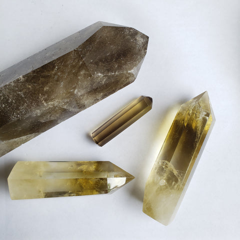 Brazilian Smoky Citrine, Norther Brazil Natural Citrine, and Chinese heat treated citrine or heated quartz