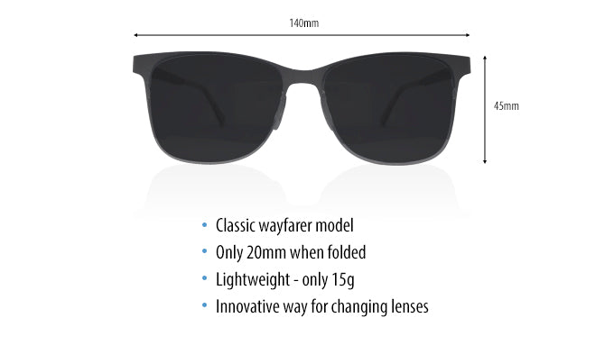 Specs on our folding wayfarer model Rover.