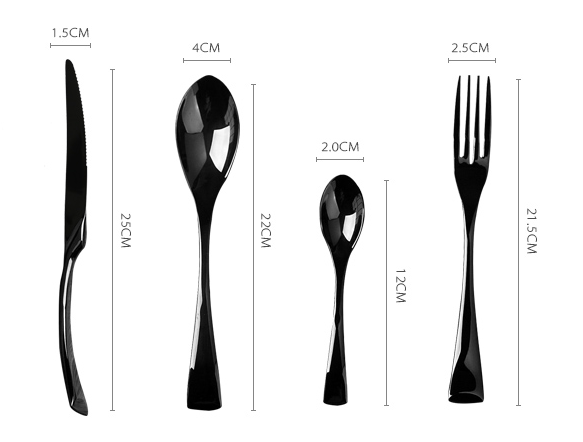 Jet Black Cutlery Set