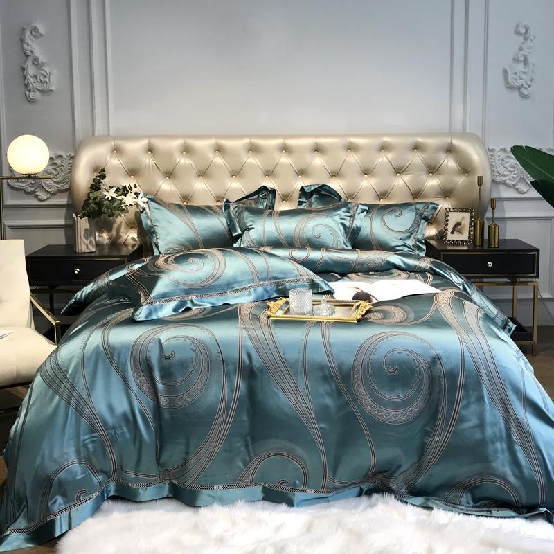 Sleeping Turquoise Duvet Cover Set Egyptian Cotton Wallencia