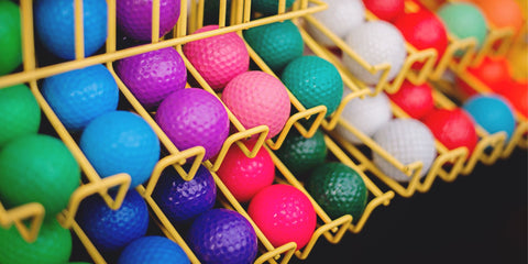 Colourful golf balls