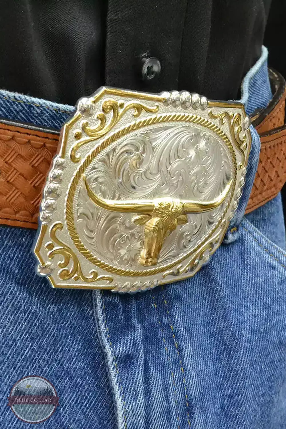 QUKE Flying Mountain Bald Eagle Belt Buckle American Western Cowboy Pattern  Blue Tone : : Fashion