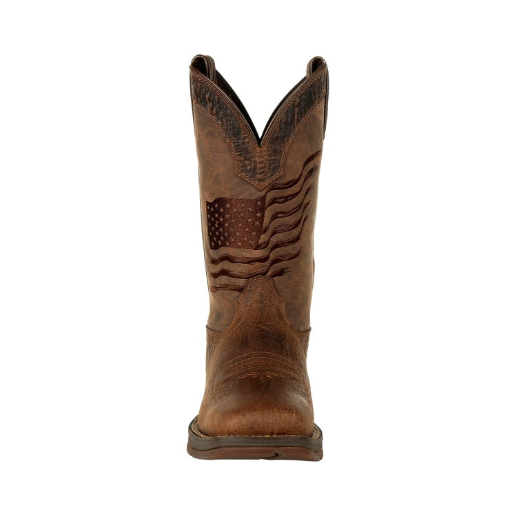 Durango DDB0314 Rebel™ Brown Distressed Flag Embroidery Western Boot