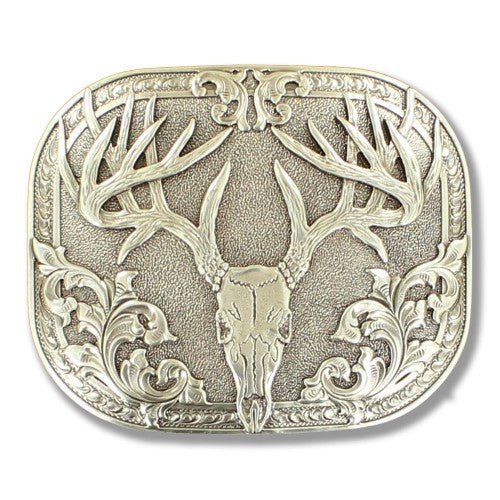 Nocona Western Belt Buckle Mens Rectangle Longhorn Rope 37524