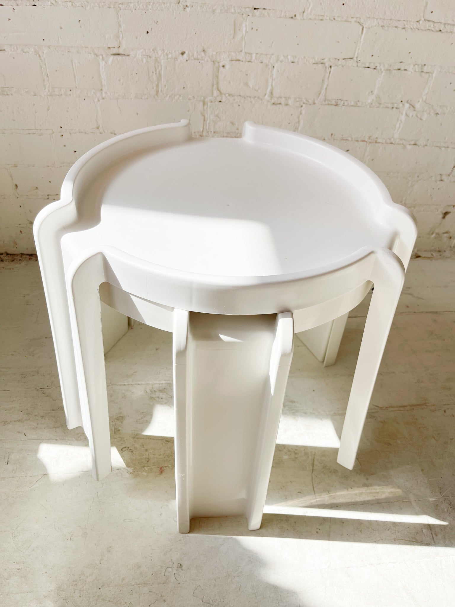 white retro nest of tables