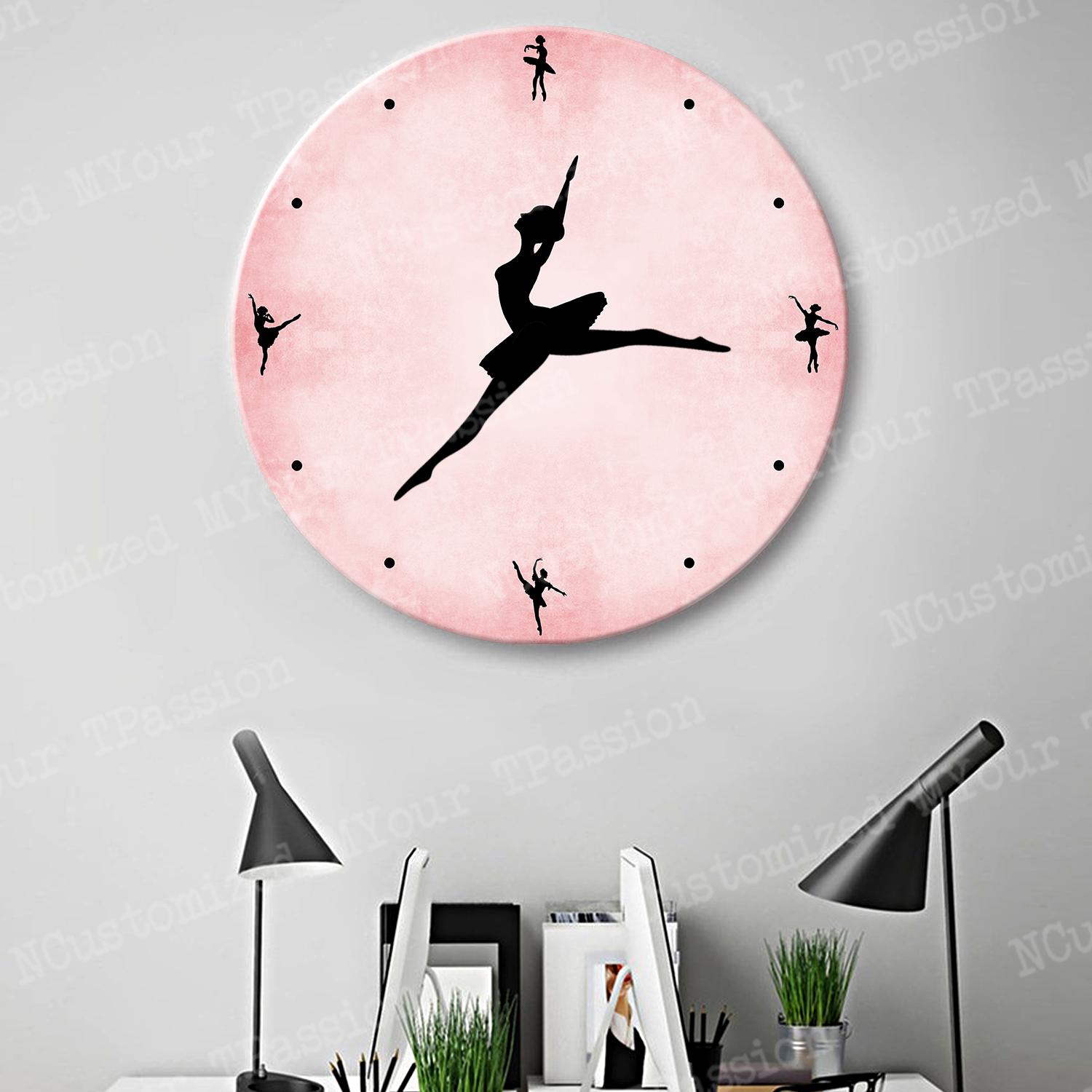 Ballerina Wall Clock Art Design