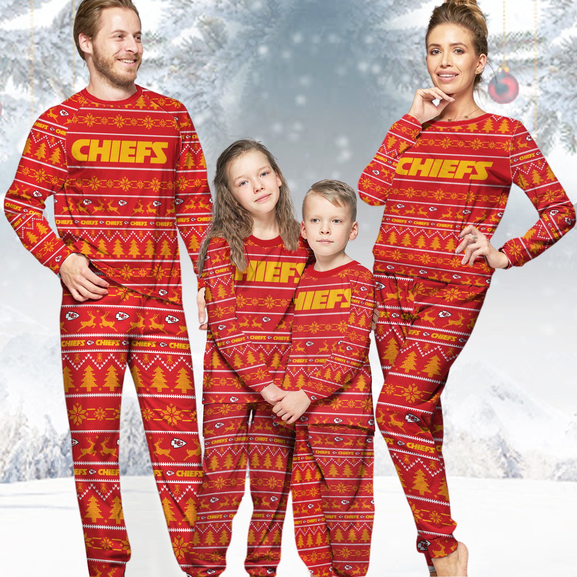 Denver Broncos NFL Family Holiday Pajamas