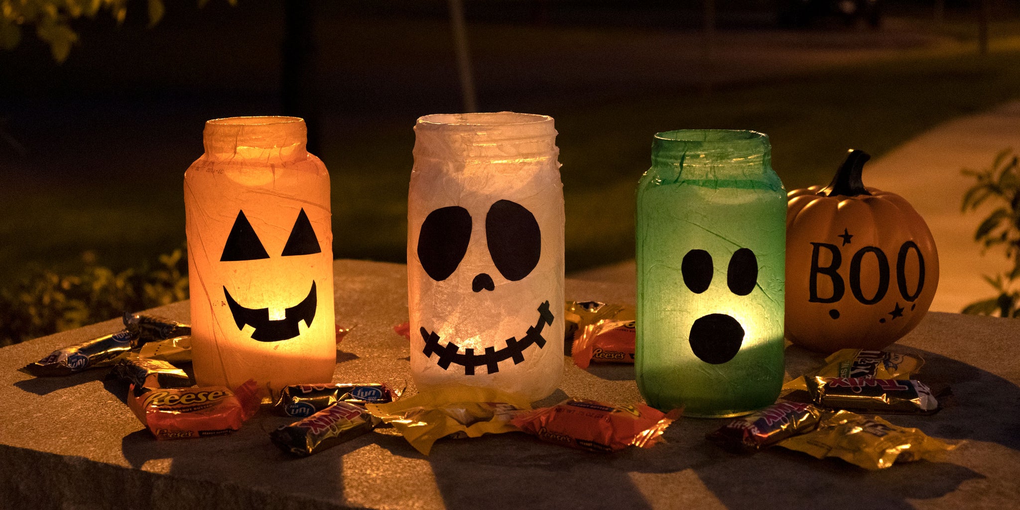 Mason Jar Halloween Luminaries | Patio Essentials