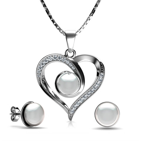 sterling silver pearl set 