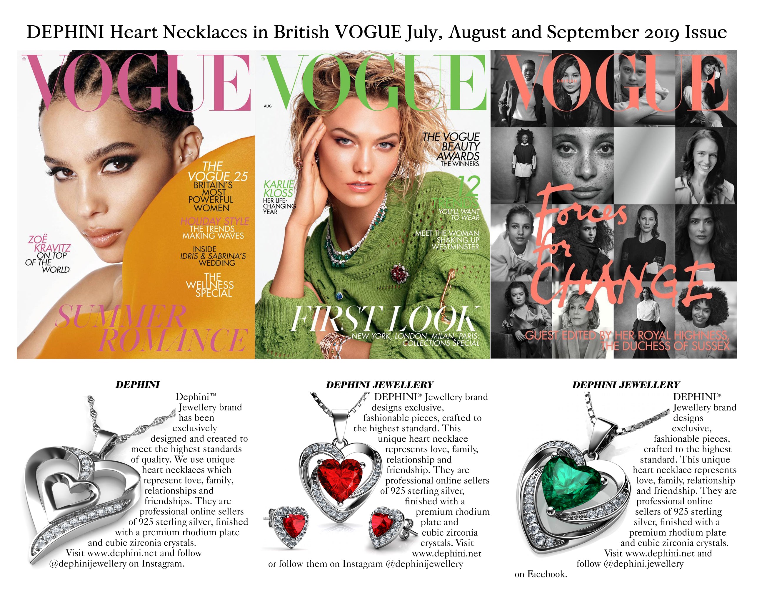 Vogue dephini jewellery heart necklaces reference