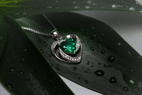 sterling silver green crystal 