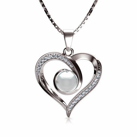 Honora Cultured Pearl Heart Charm 18