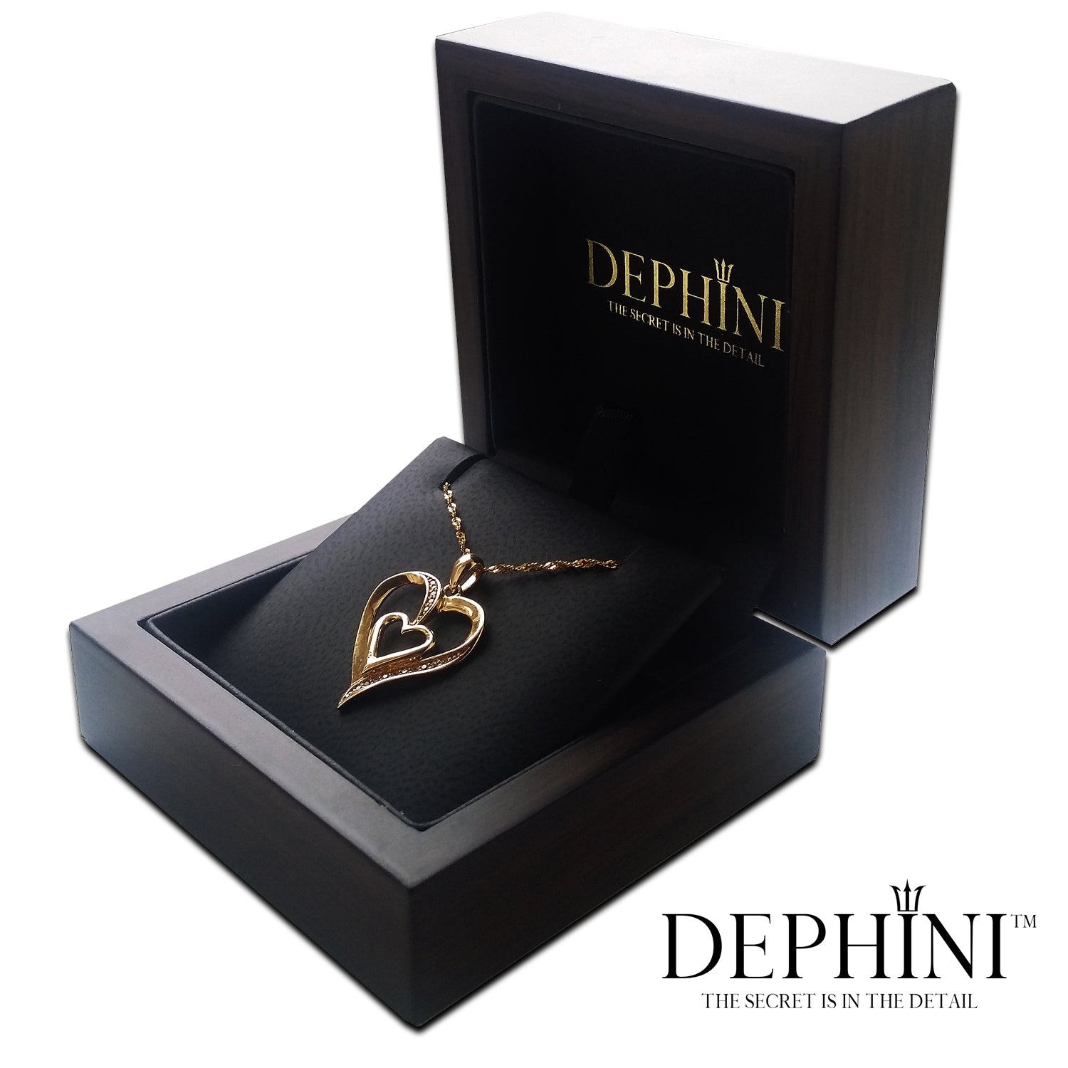 Gold Heart Necklace | 18ct Yellow Gold Heart Pendant | Dephini
