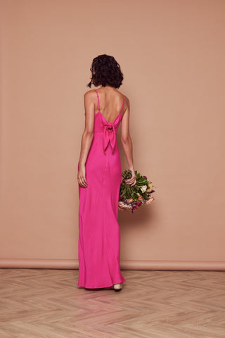 Stella Satin Slip Dress - Hot Pink - Maids to Measure