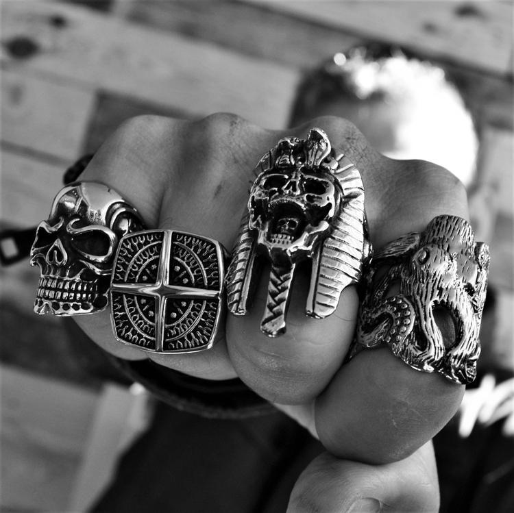 EGYPTIAN CURSE SKULL RING | Rebelger.com