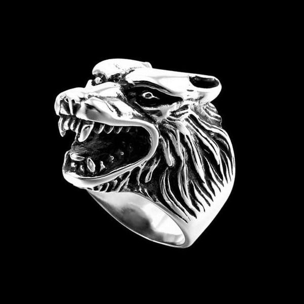 Wolf's Roar Stainless Steel Ring