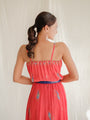 Red spaghetti straps vintage dress