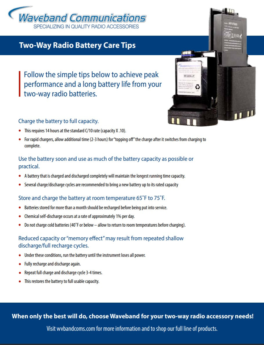How to Properly Care for Your Two-Way Radio Battery