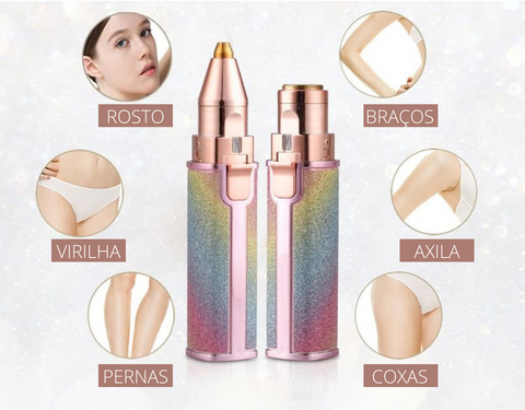Mini depilador portátil colorido que pode ser usado para sobrancelhas, dedos, pernas, virilhas, braços e muito mais.