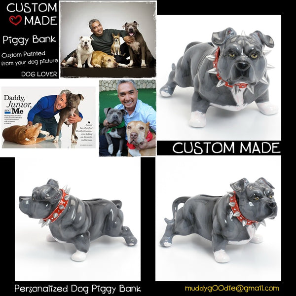 Pit Bull Terrier Ceramic Piggy Bank