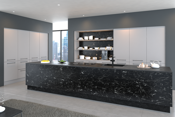 Valore - Light Grey & Oriental Black Kitchen Doors