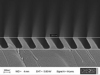 SEM image of SRGs for AR applications