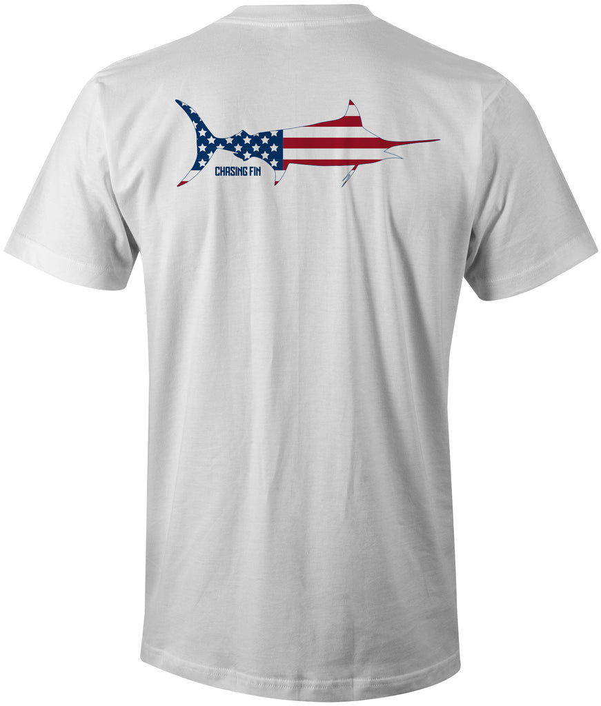 Patriotic Marlin T-Shirt – Fish Hook Bracelets | Chasing Fin Apparel