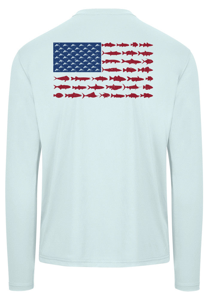 American Fish Flag Performance Shirt (Arctic Blue)