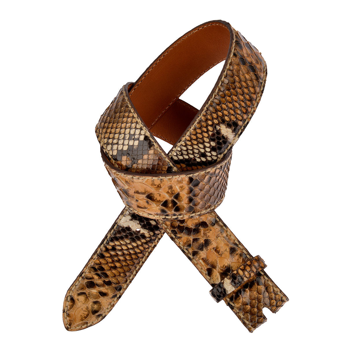 Reptile's House Pythonleder GÃ¼rtel Lipari in Beige