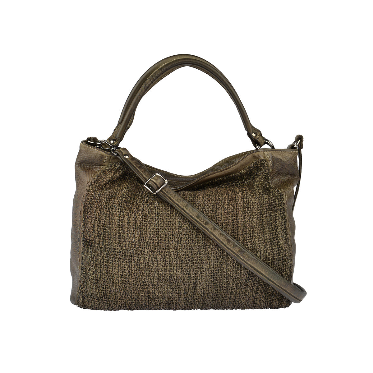 Reptileâs House Leder Handtasche WAVE in Khaki