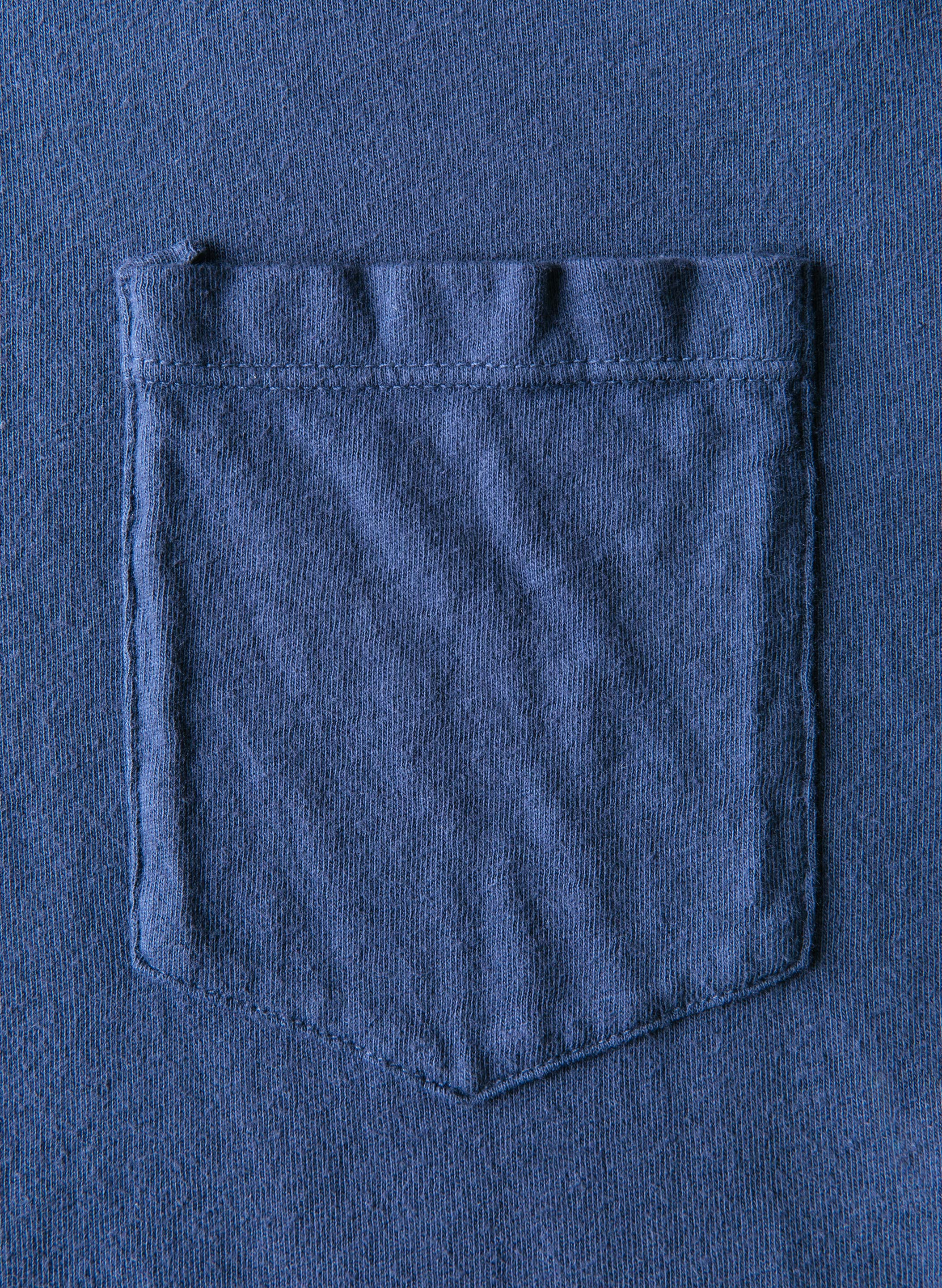 imogene + willie - faded blue knit pocket tee