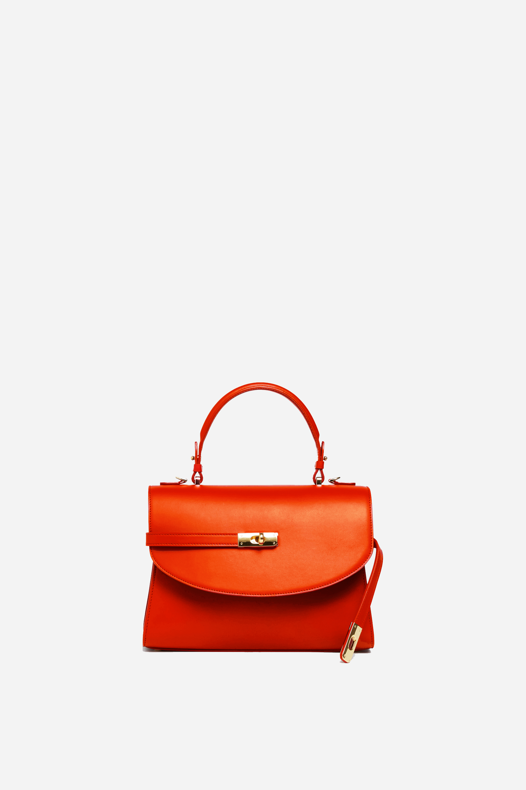 Convertible Executive Leather Bag in Crocodile Print Orange Crush