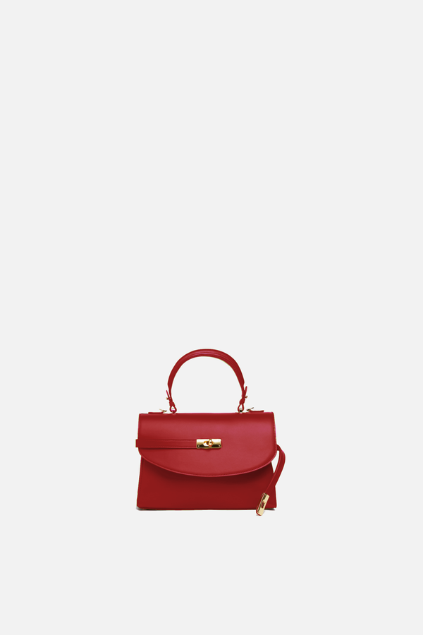 Marianne patent leather shoulder bag in red - ro bags