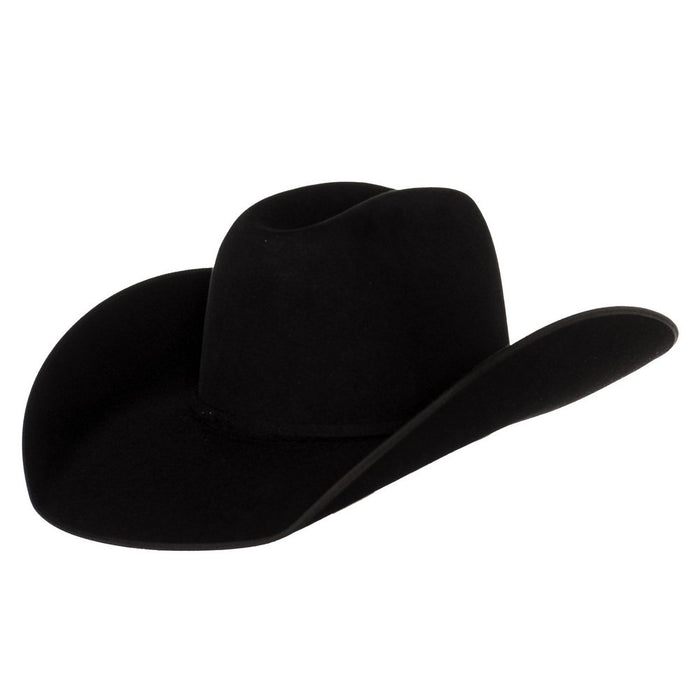 Rodeo King 7X Black Felt with Black Bound Edge 4 1/2in. Brim Open Crow