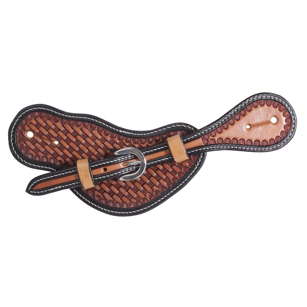 Image of Professionals Choice Professional's Mens Basketweave Tooled Spur Straps