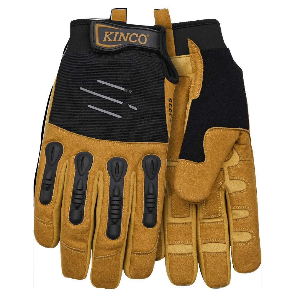 Image of Kinco Gloves Synthetic Tan Leather Glove w/Pullstrap