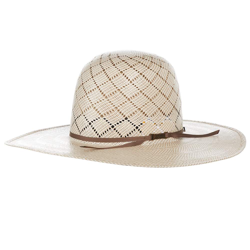 Image of American Hats AHC 5050 Patchwork Crossbred Tan and Ivory 4 1/4in. Brim Round Oval Open Crown Cowboy Hat