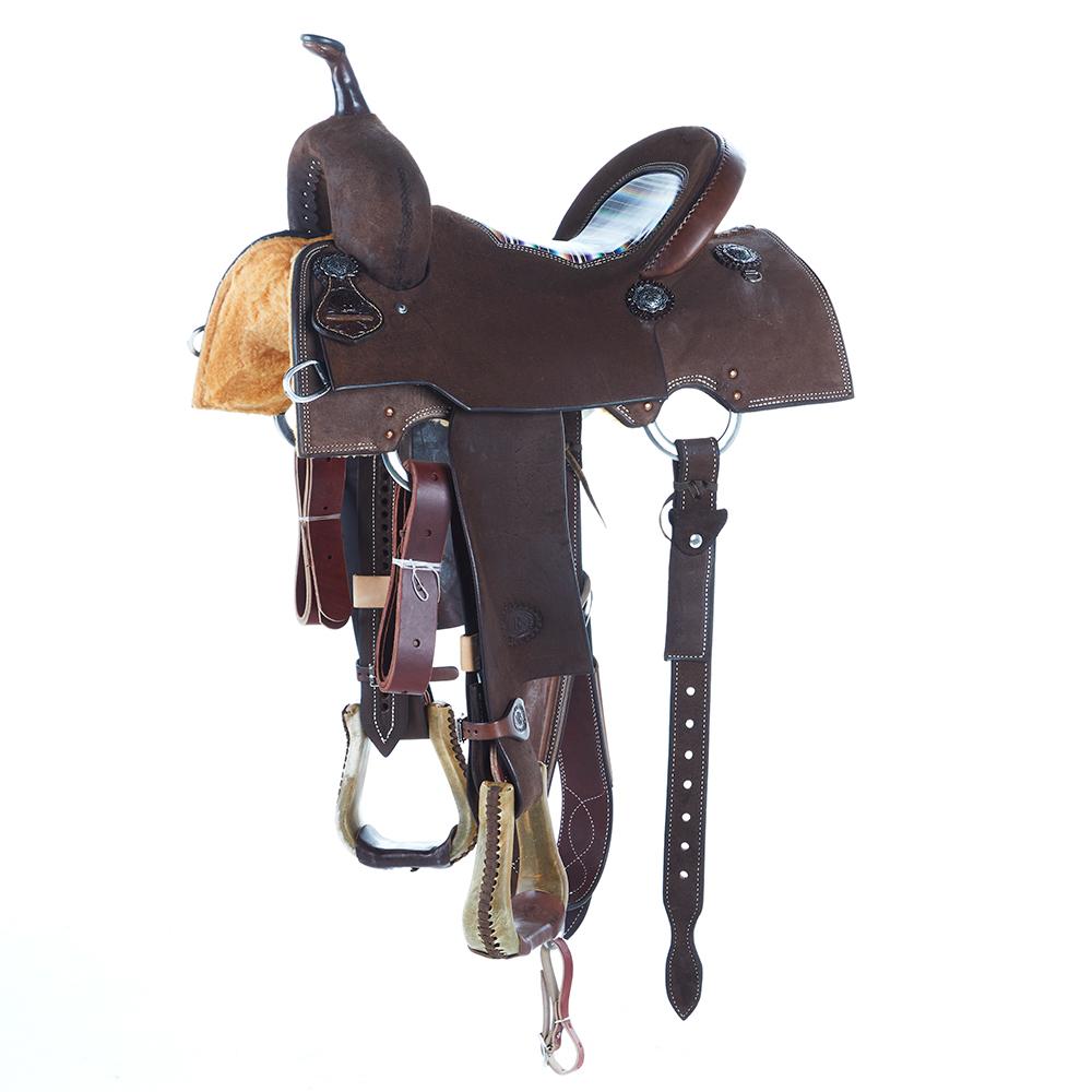 Image of Nrs Competitors Competitor Series Chocolate Roughout Square Skirt Barrel Saddle with Serape Seat