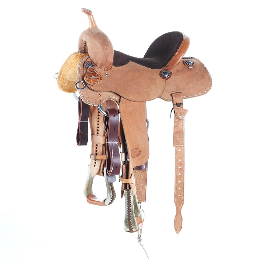 Image of Nrs Competitors Competitor Series Natural Roughout Barrel Saddle with Suede Seat