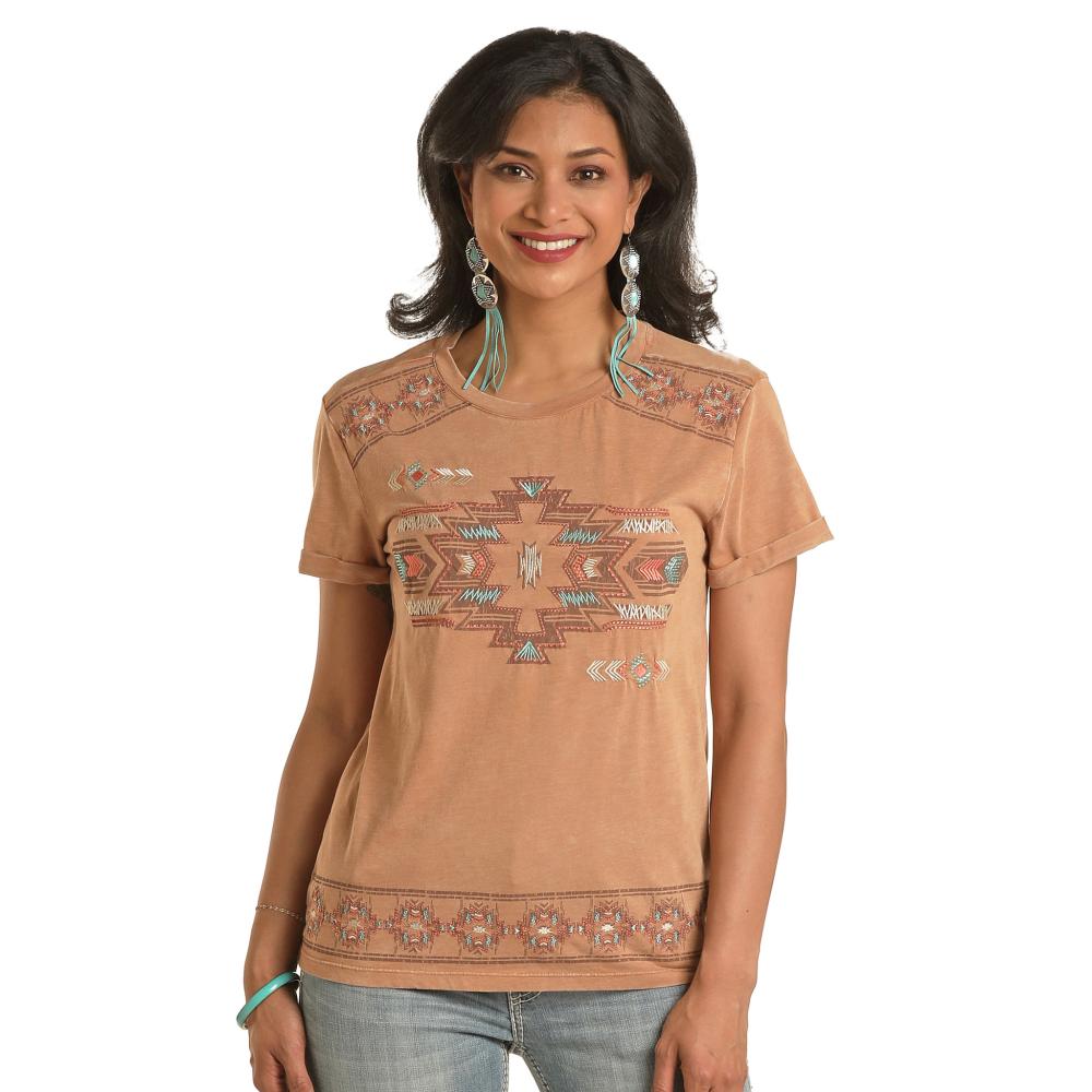 Image of Panhandle Women's Aztec Graphic Embroidered Tee