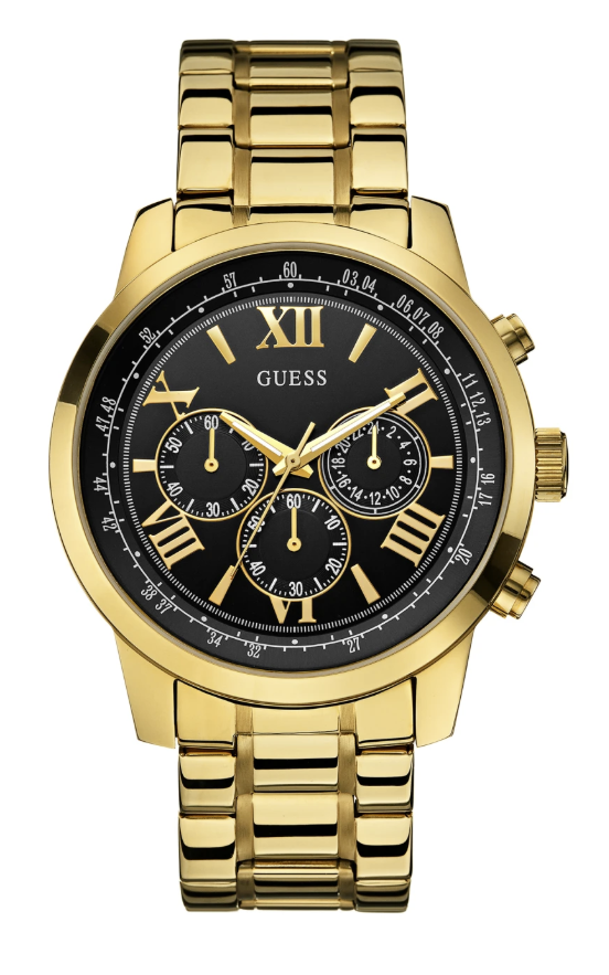 guess watch black and gold