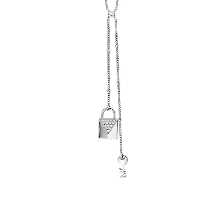 michael kors padlock necklace silver