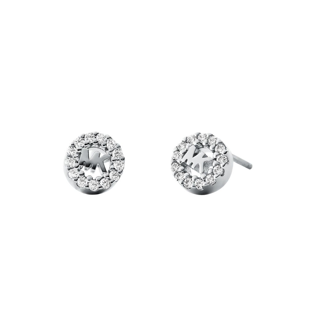 michael kors logo steel crystal earrings