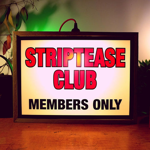 Striptease Club Retro  Lightbox Sign