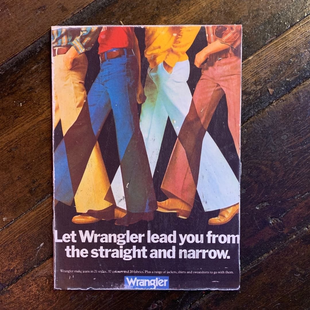Retro Ads -Wrangler Jeans- Wood Board Art – Famous Rebel
