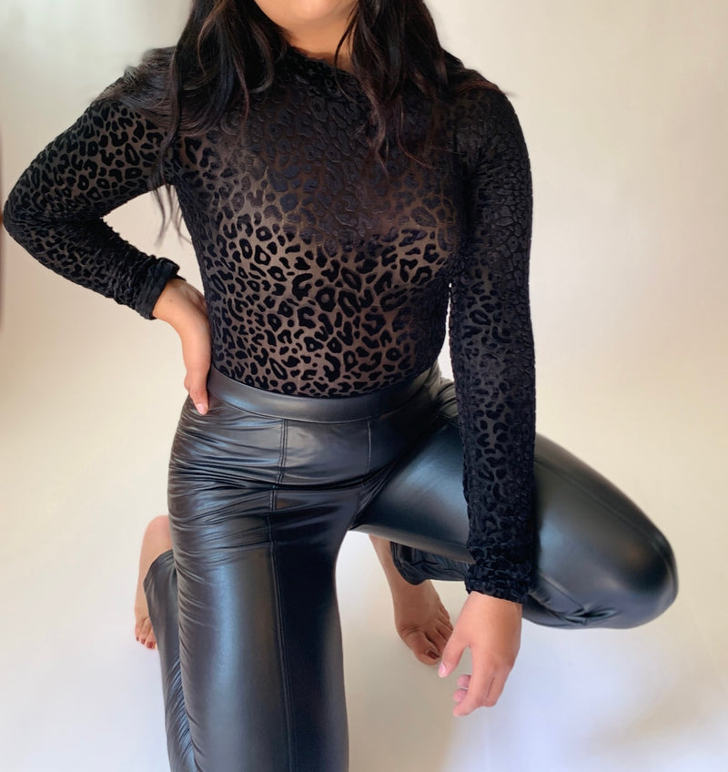 Leopard Velvet Mesh Top – KahloBoutique