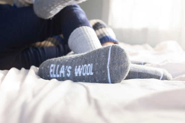 Ella's Wool merino wool socks with anti-slip grip