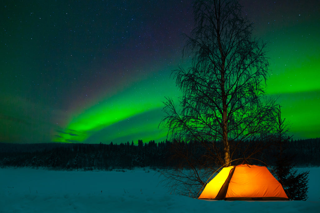 Aurora Boreal - Winter camping with kids