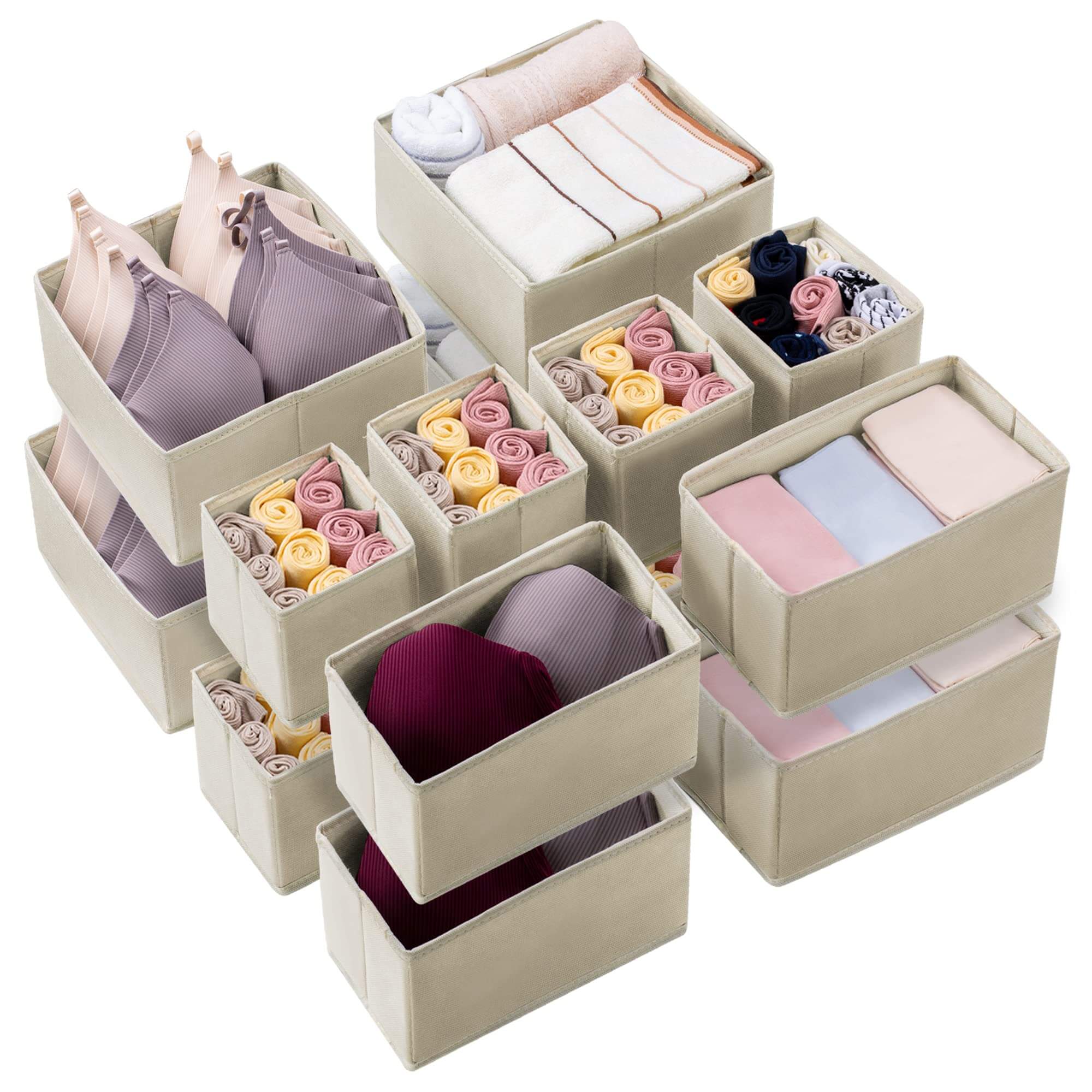 1pc Wardrobe Storage Box, Linen Fabric Folding Storage Box, Household  Drawer Type Finishing Box, Closet Organizer For Underwear Pants Clothing