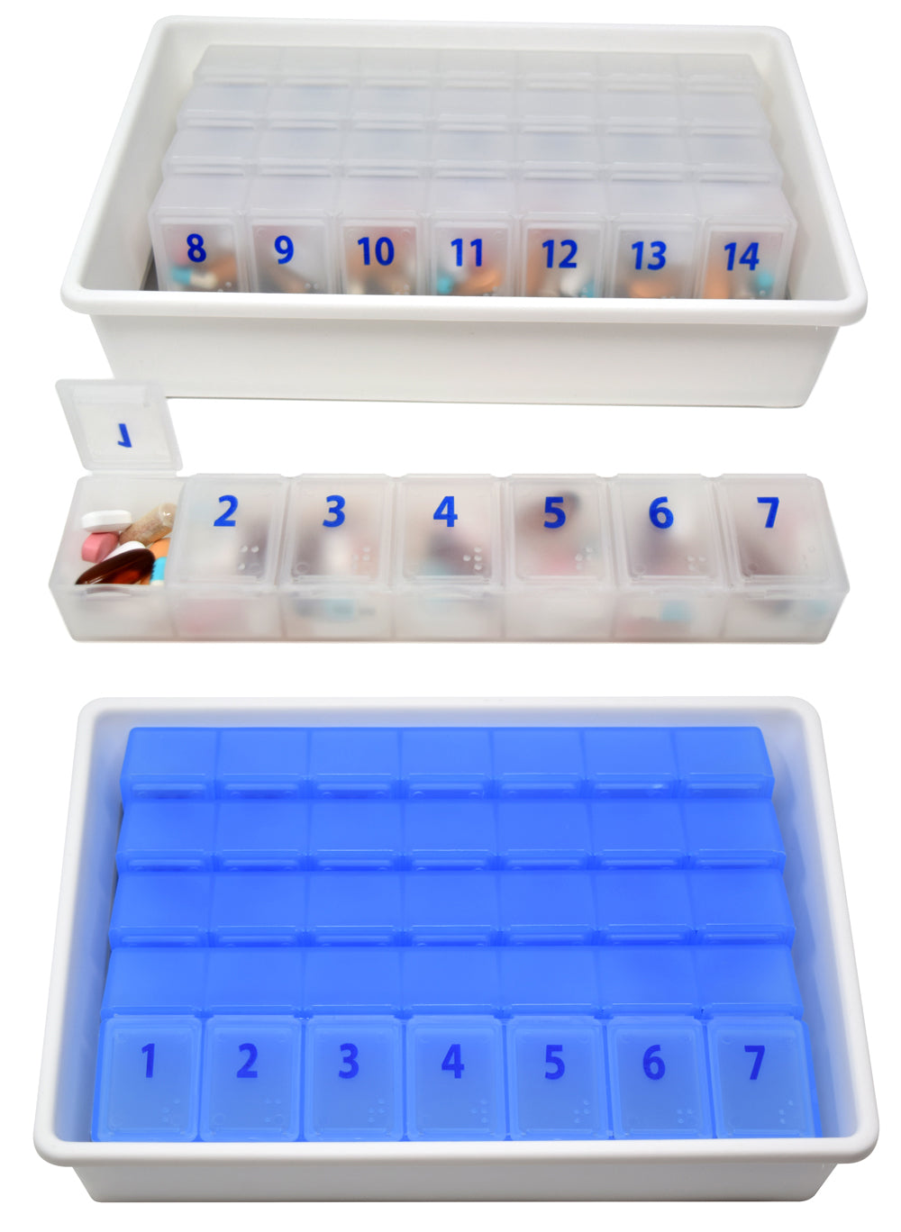 XL Monthly Pill Planner with Individual Weekly Organizers ...